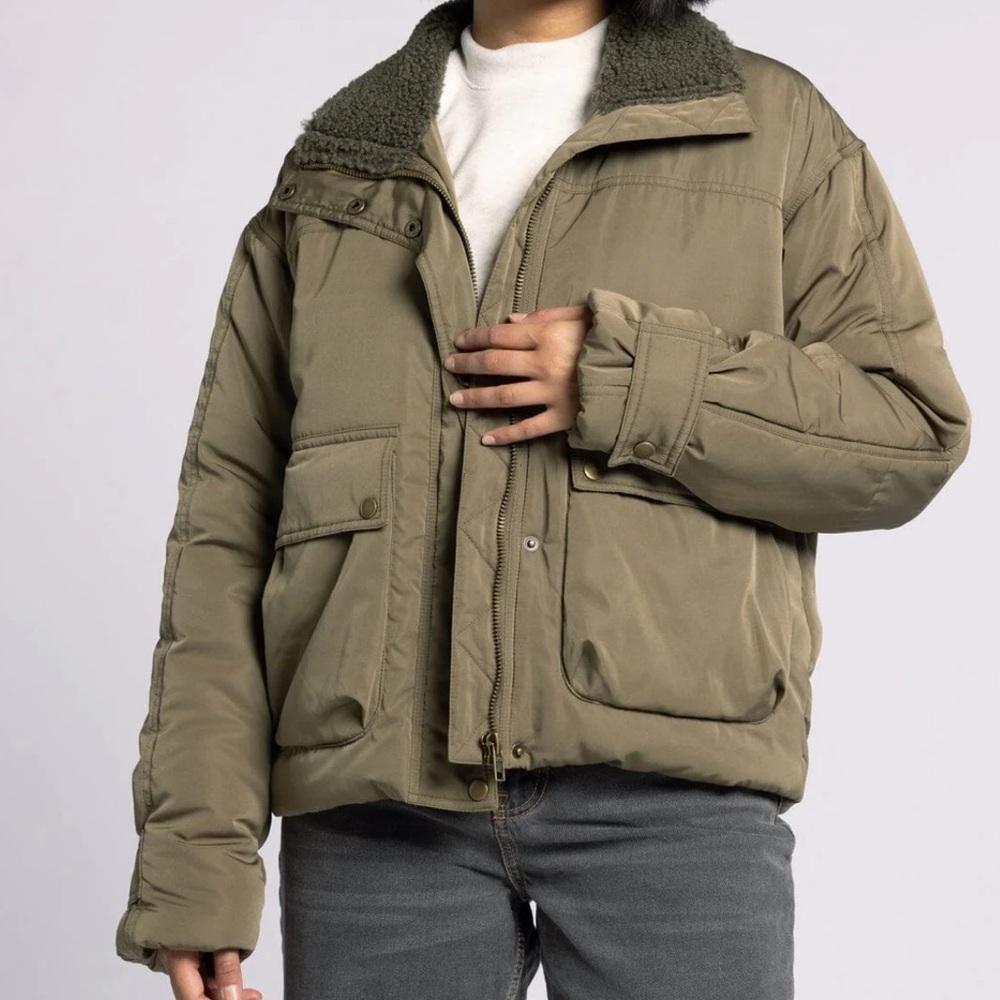 New with tags. Army green jacket. Thread and Supply. Danya